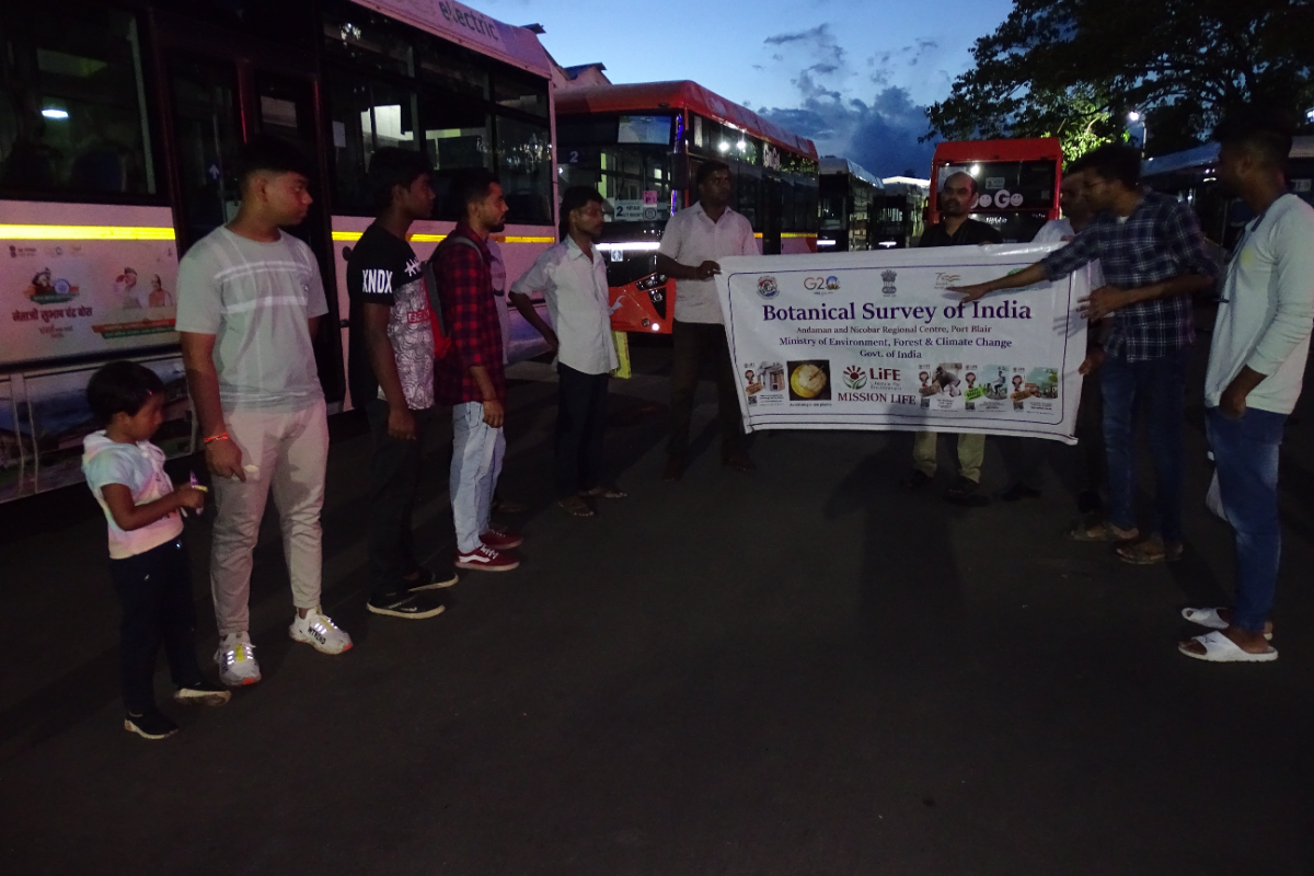 BSI-ANRC Organized a campaign to motivate the general public to use public transport and join hands to create pollution free environment at STS Bus Stand, Port Blair, South Andaman on 10.05.2023