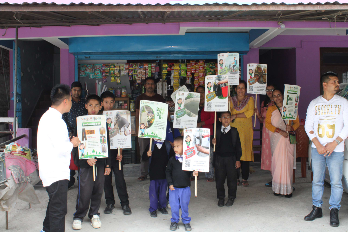 Awareness programme on Mission Life conducted by BSI, SHRC, Gagntok with villagers, shop keepers and tourist in different village areas and monastry in East Sikkim on 20.05.2023