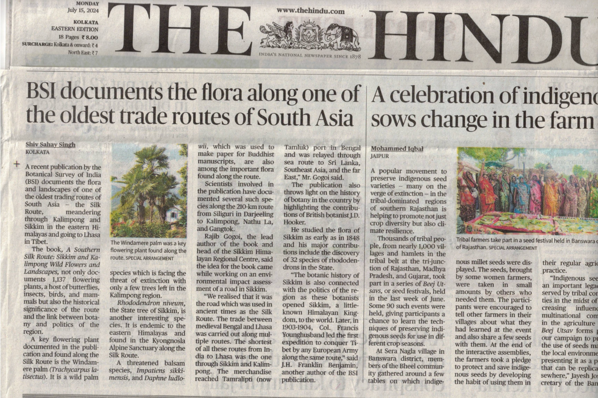 BSI documents the flora along one of the oldest trade route of south Asia