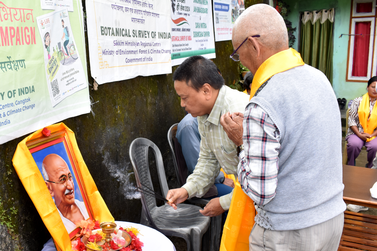 BSI SHRC Gangtok undertook a Swacchata hi Seva  (SHS) programme on 02-10-2024 at Gurung Gaon, Gangtok