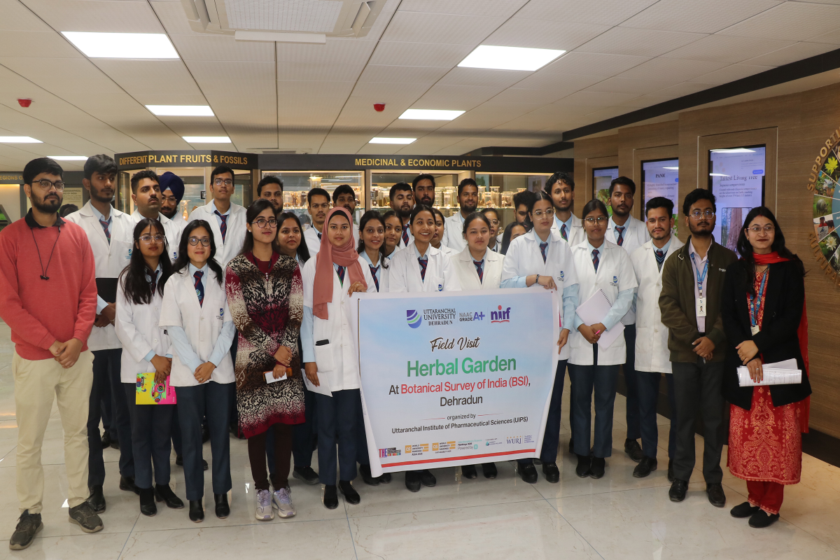 उत्तरांचल विश्वविद्यालय के उत्तरांचल इंस्टीट्यूट ऑफ फार्मास्युटिकल साइंसेज (यूआईपीएस) के छात्रों ने 25.02.2026 को देहरादून स्थित एनआरसी का दौरा किया।