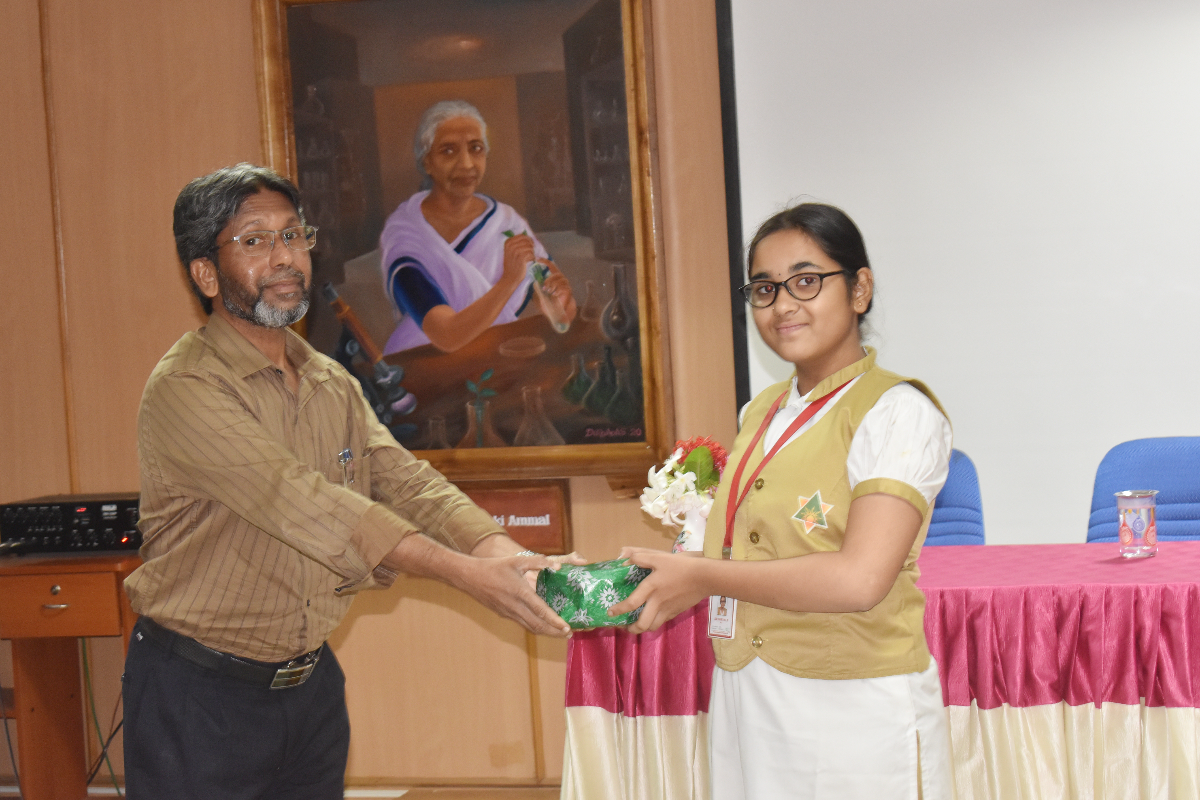 Winner of Jaycee School receiving the IInd Prize from Dr. S. S. Hameed.